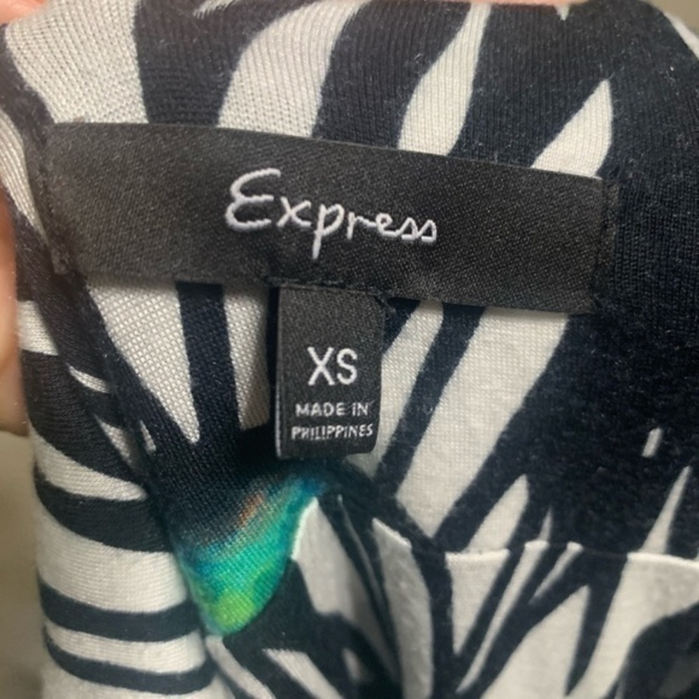 Express black,‎ white & teal halter dress Small - Picture 7 of 7